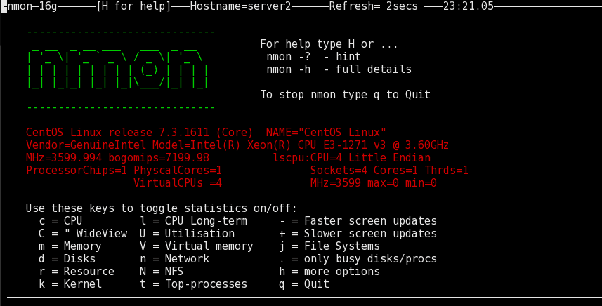 nmon - Nigel's performance Monitor for Linux