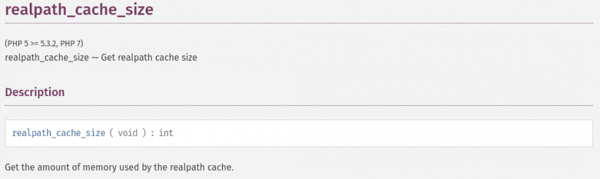 PHP realpath cache size