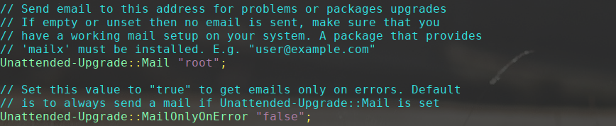 unattended upgrades mail