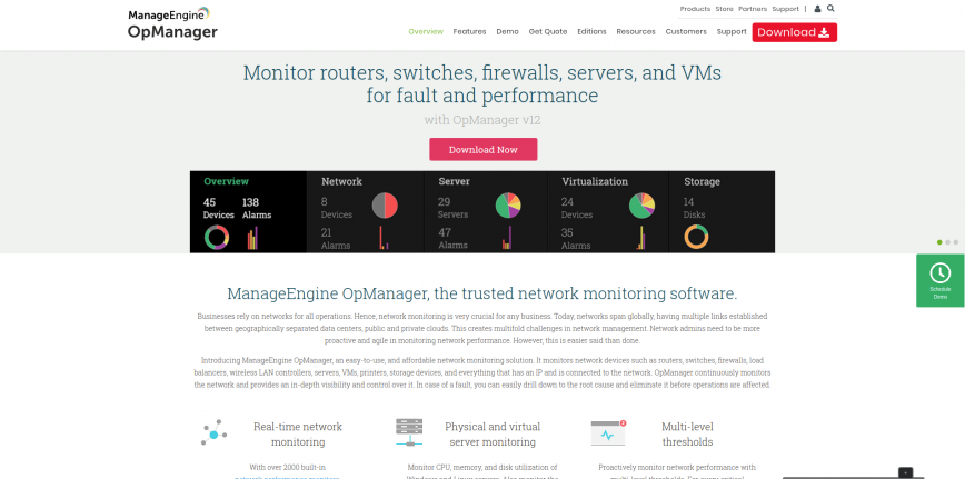 Network Monitoring Software Network Monitoring Solutions – ManageEngine OpManager