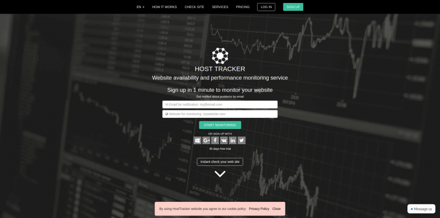 Website uptime monitoring service check is site down - Host-tracker