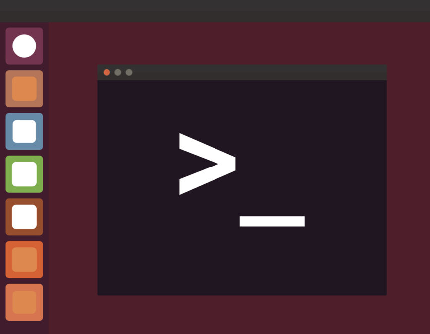 Terminal startup icon and linux interface, direct access to system via command line