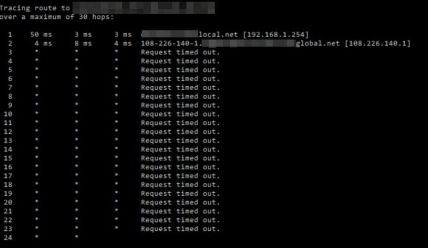 traceroute example Linux