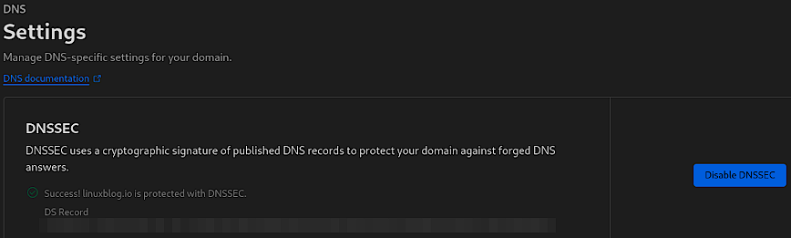 Cloudflare > DNS > Settings > DNSSEC