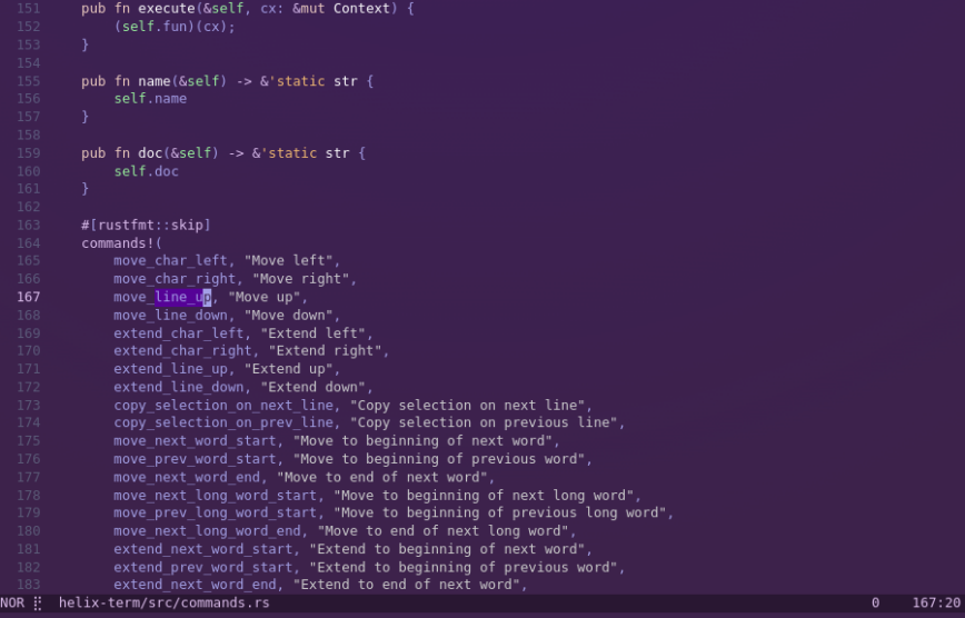 50 Linux Text Editors You Should Know About (Screenshot of Helix)