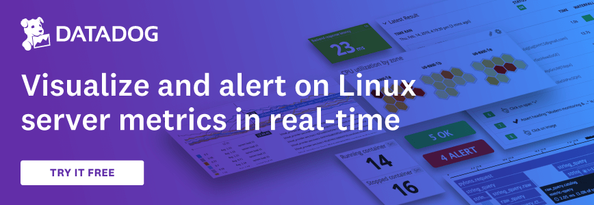 Datadog - Visualize and alert on Linux server metrics in real-time.