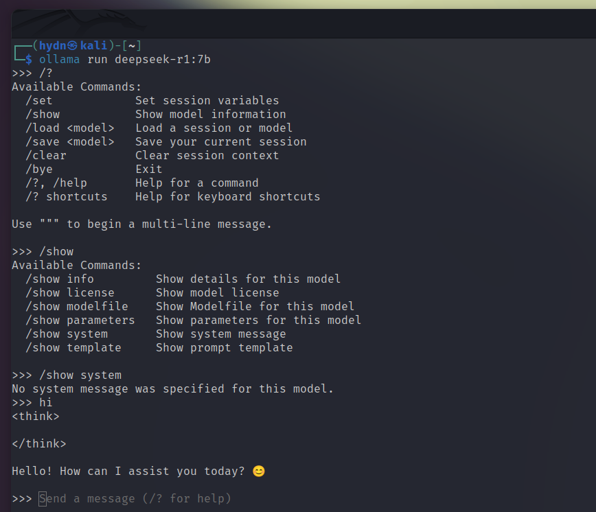 DeepSeek Linux install: Screenshot showing how to install DeepSeek.