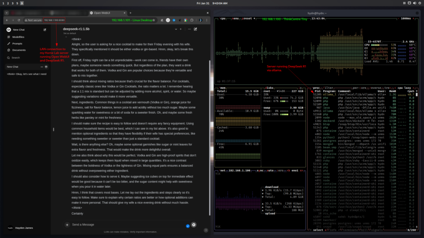 DeepSeek Self Hosted on LAN (local area network)