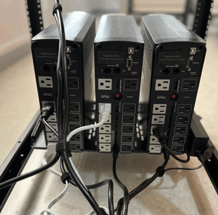 Office Network Rack Multi-UPS Setup