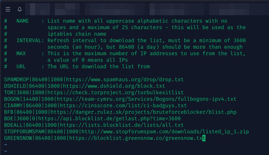 My csf.blocklists