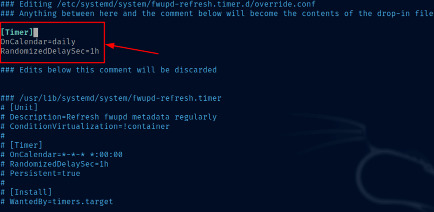 edit fwupd-refresh.timer