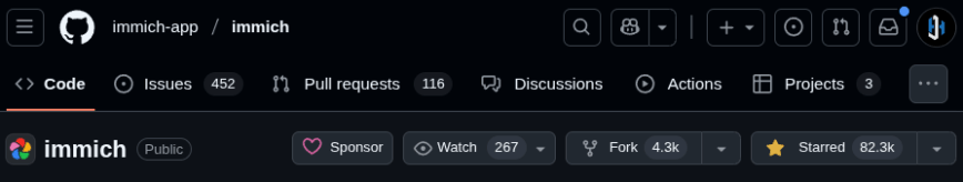 Immich has 80k+ GitHub stars and a thriving community. Immich has 80k+ GitHub stars and a thriving community.