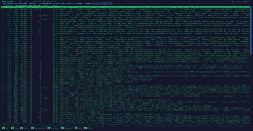 MySQL Monitor top queries (screenshot)